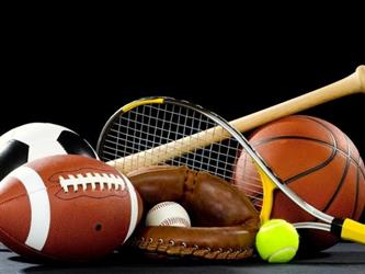 Sports equipment such as tennis racket, football, soccer ball, etc.