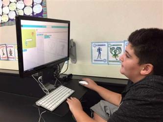 Student using computer