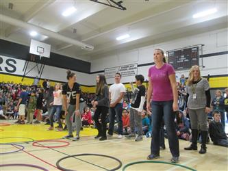students playing a game at rally