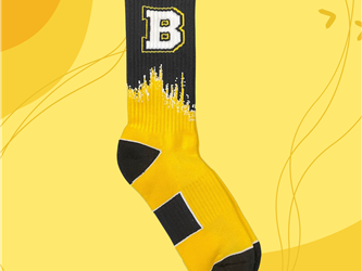 Black and Yellow Sock With the Bidwell "B" Logo