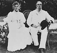 Black and white image of Annie and John Bidwell