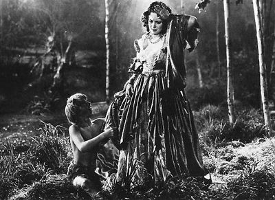 A woman and a child in the woods